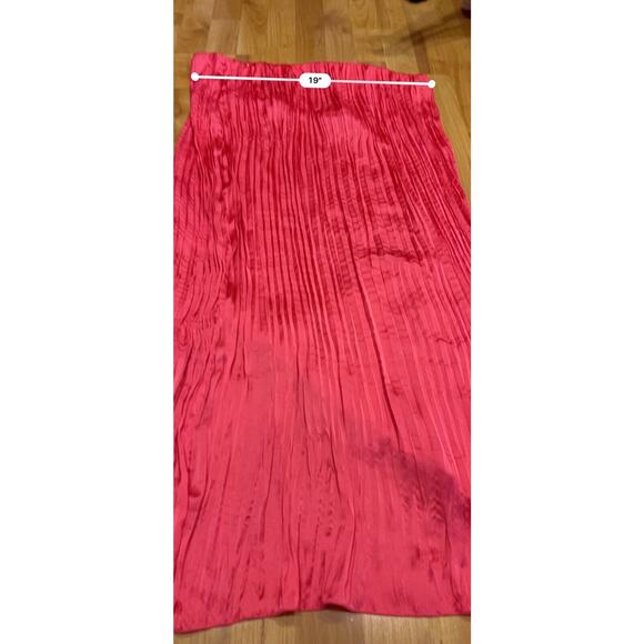 A New Day Women's Textured Crinkle Satin Midi Skirt Coral Pink Size XXL NWT - Picture 5 of 6